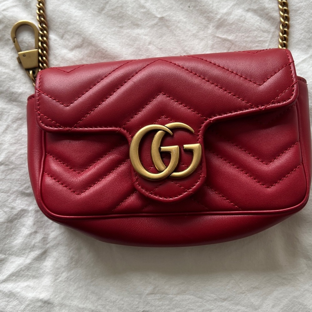 🔥❤️Gucci marmont hibiscus red mini bag